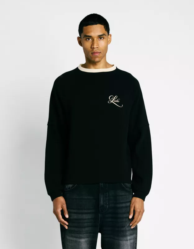 Waffle Longsleeve - Black/Cream